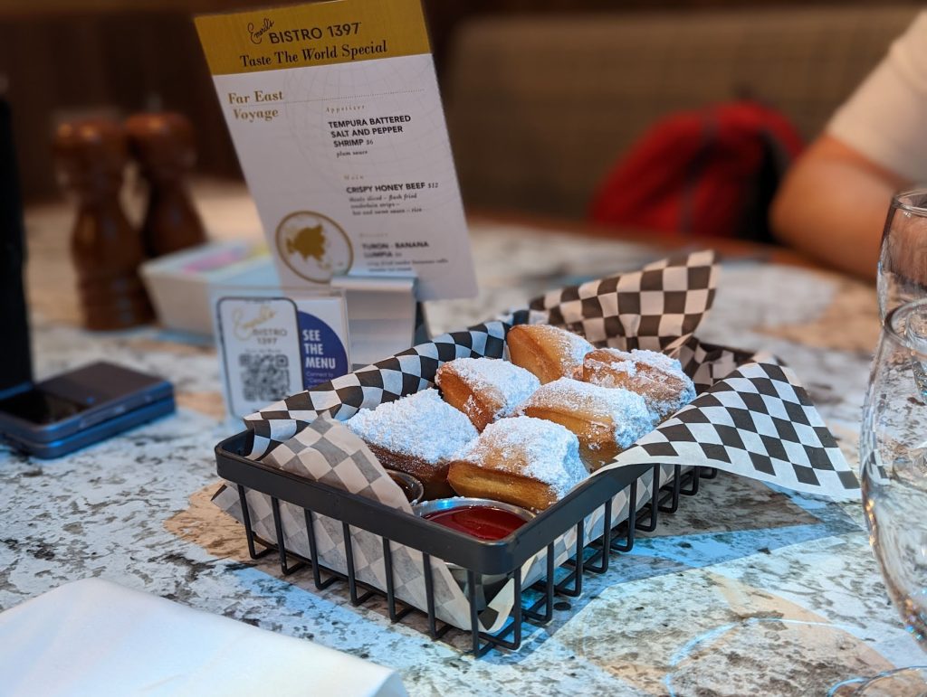 beignets from emeril's bistro on carnival celebration