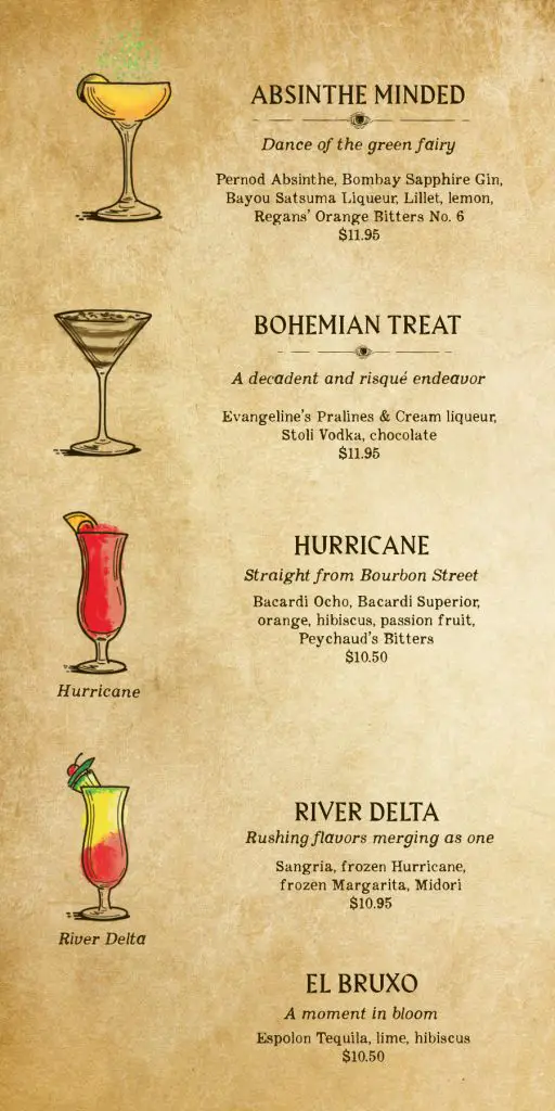 carnival fortune teller bar menu page 4