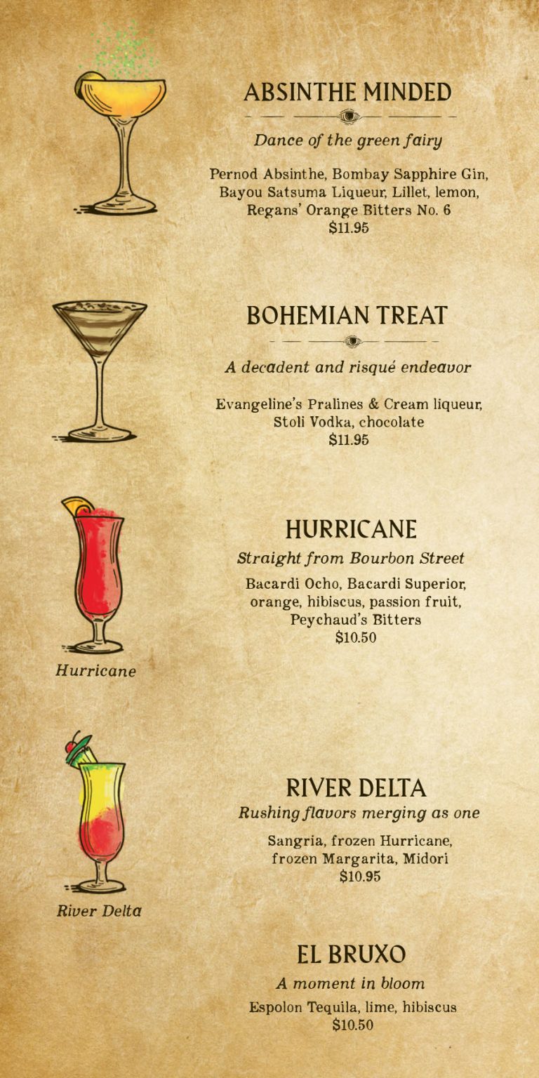Fortune Teller Bar Menu page 4