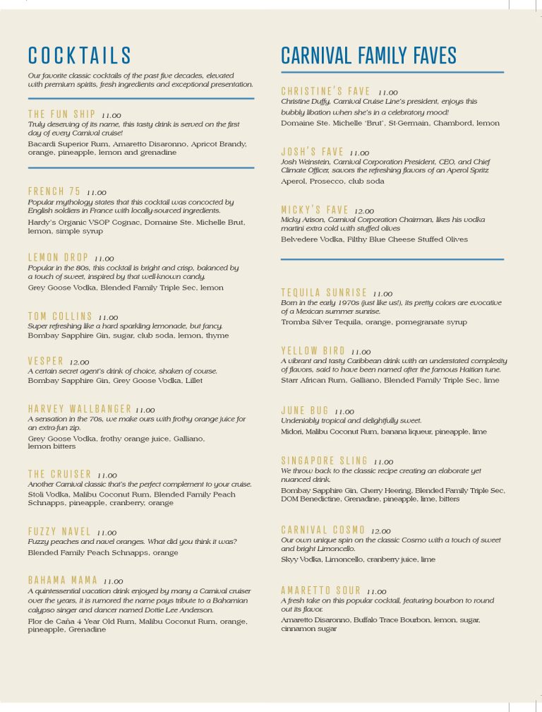 Golden Jubilee Menu page 1