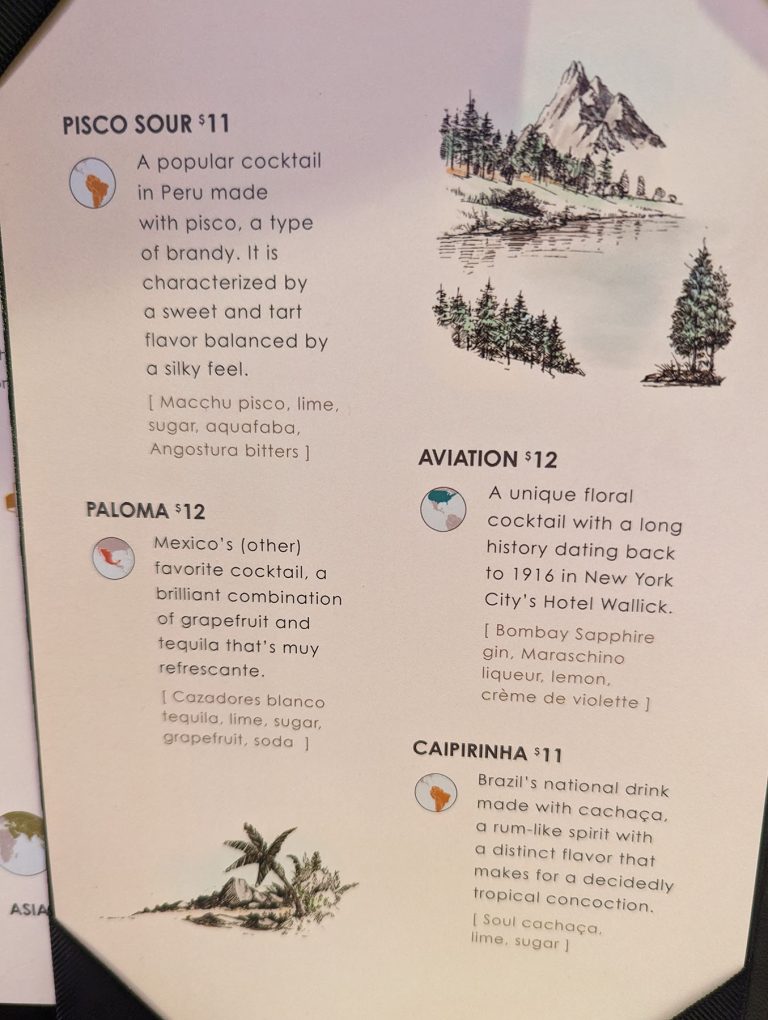 Latitudes Menu page 2