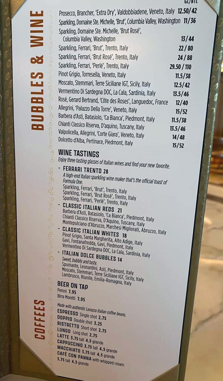 Frizzante Menu page 2