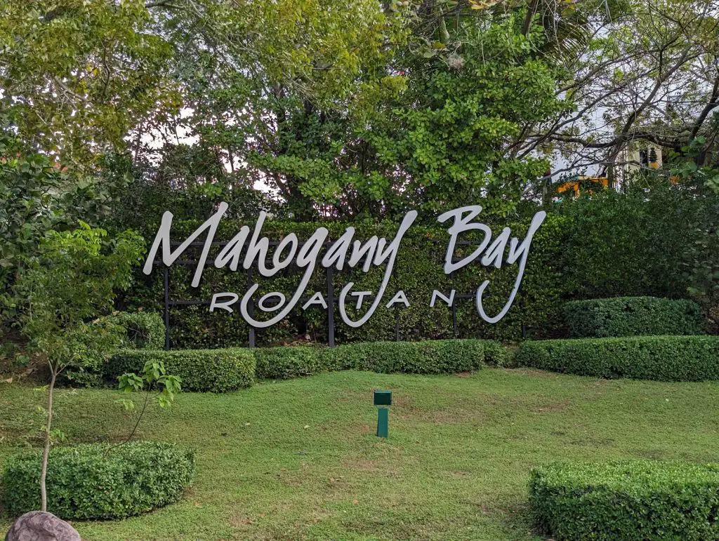 mahogany bay shrub sign