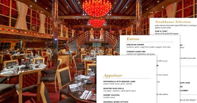 carnival dream scarlet dining room with new menus