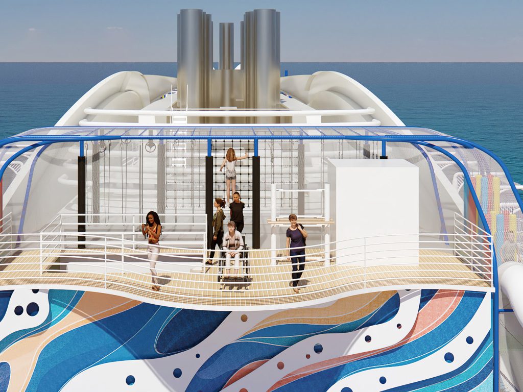 top of a cruise ship viewing platform