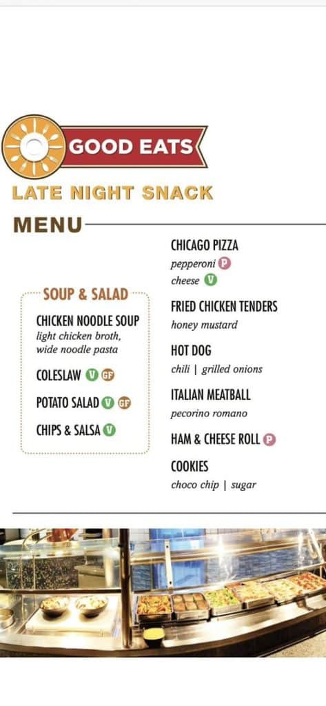 carnival late night buffet menu