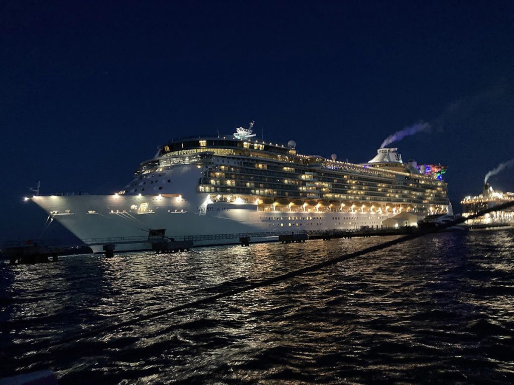 liberty of the seas at night