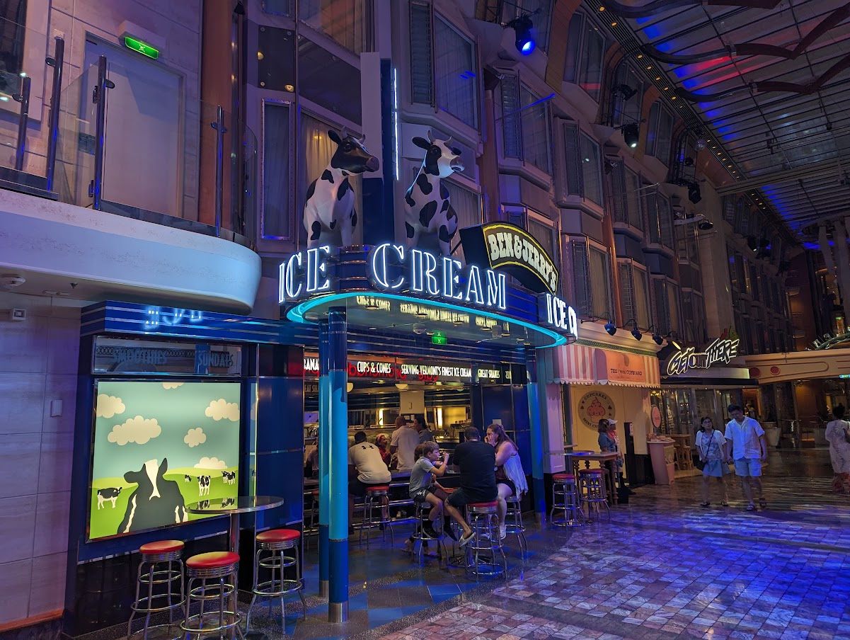 Ben and Jerry's ice cream shop on a cruise ship