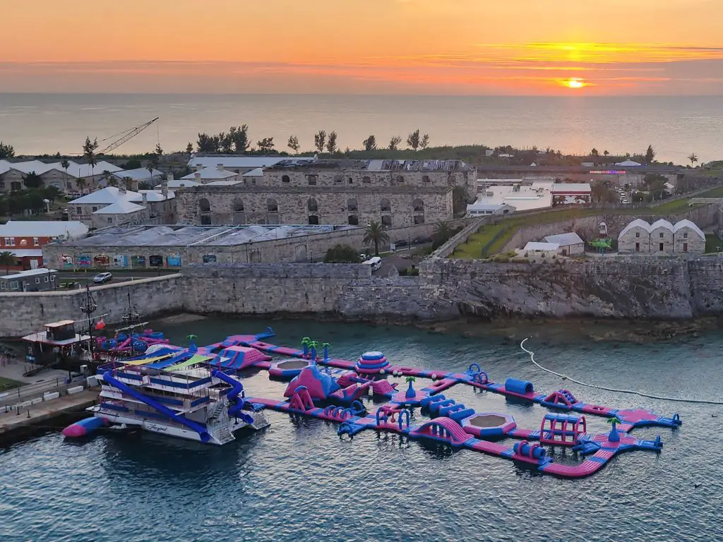 longtail floating fun park in royal naval dockyard bermuda