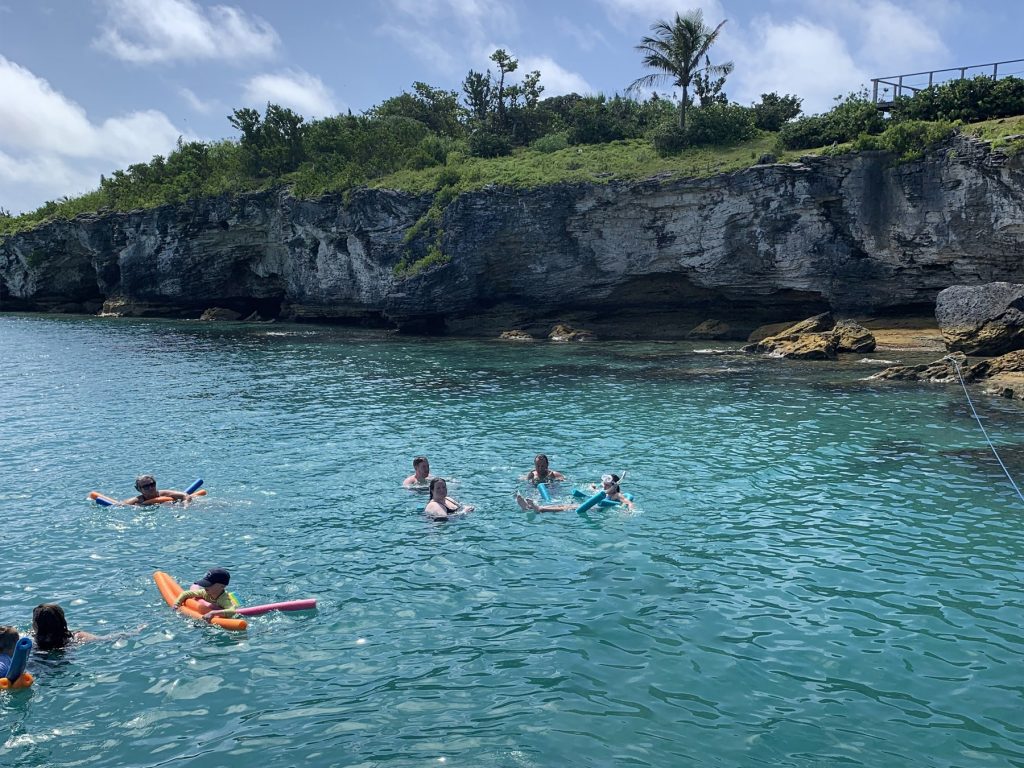 swimming in bermuda off the zara yacht