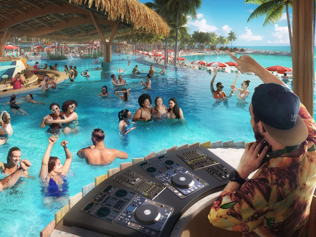 dj at hideaway beach pool