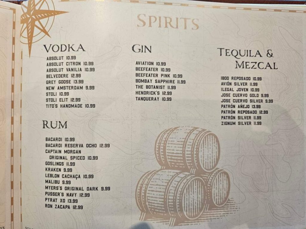 Royal Caribbean Schooner Bar Menu Aug 2023 Page 6