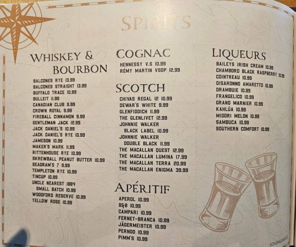 Royal Caribbean Schooner Bar Menu Aug 2023 Page 7