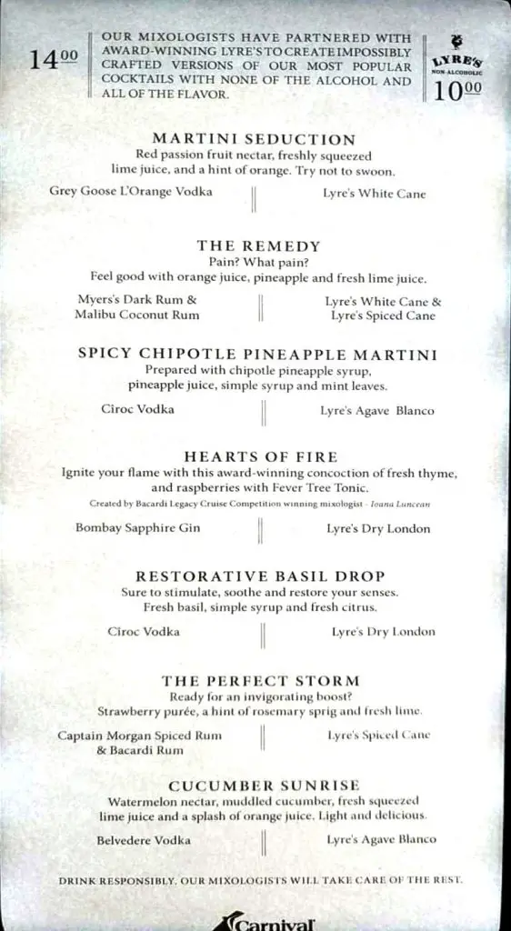 alchemy bar drink menu page 1
