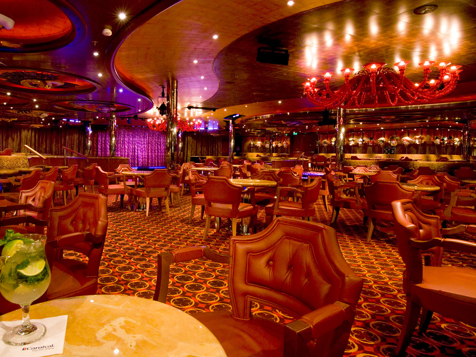 Burgundy Lounge on the Carnival Dream