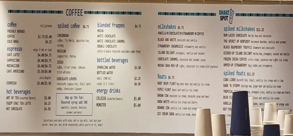 java blue cafe menu