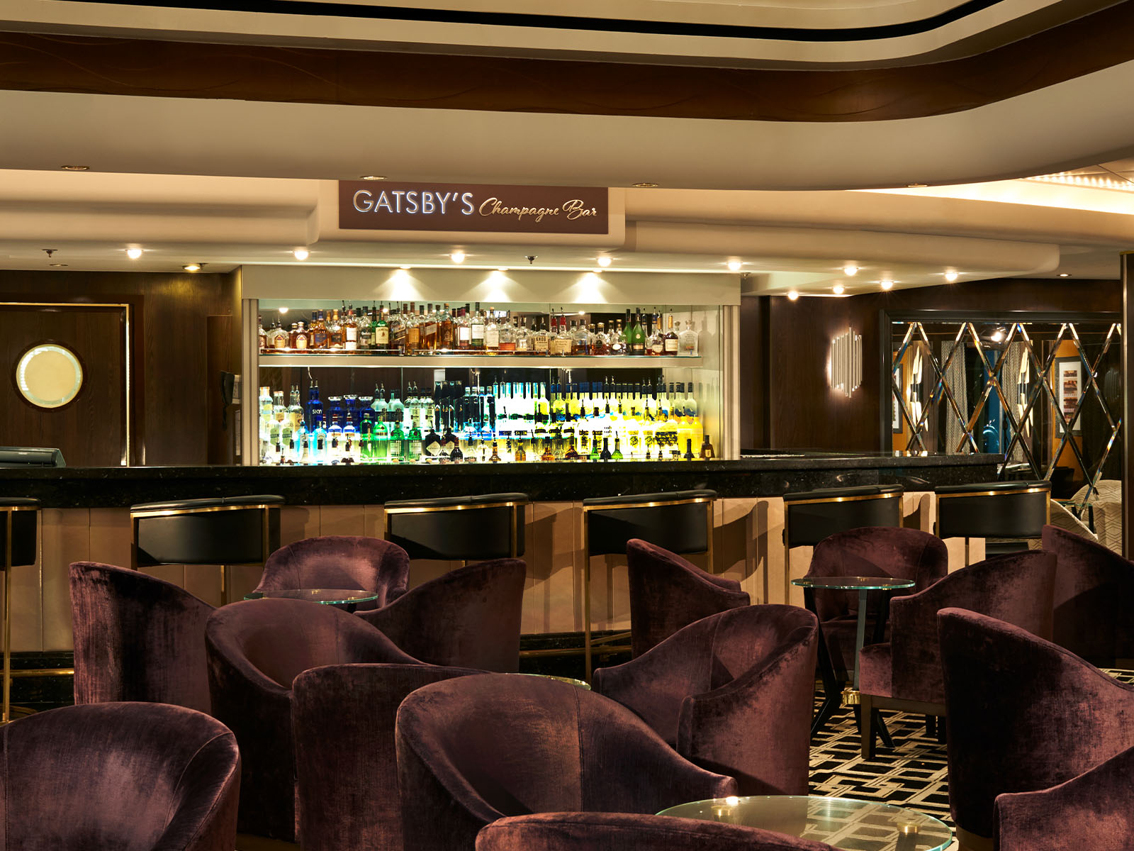 Gatsby's Champagne Bar on the Norwegian Dawn