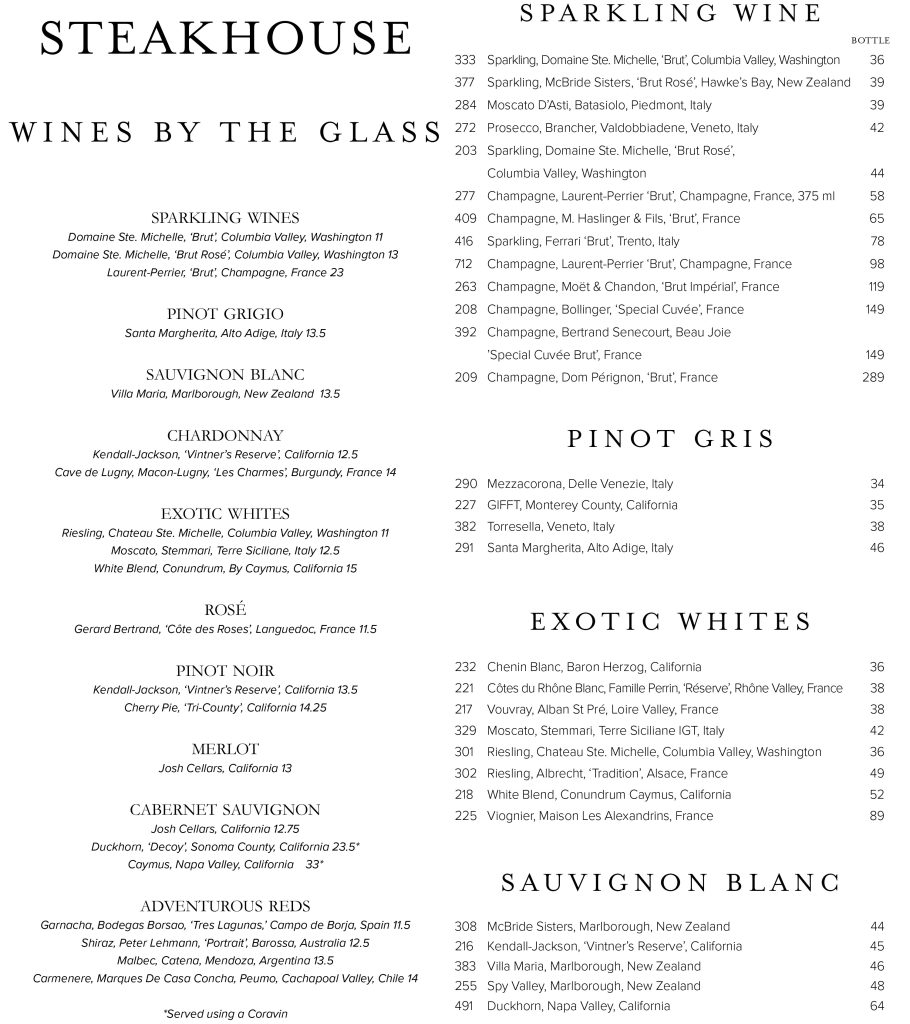 Fahrenheit 555 wine menu page 2