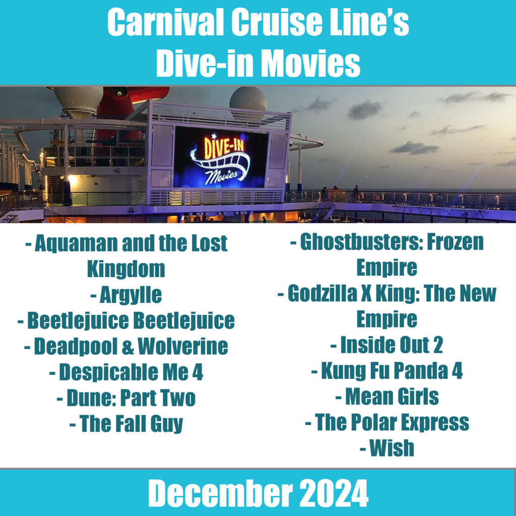 carnival dive in movies list december 2024