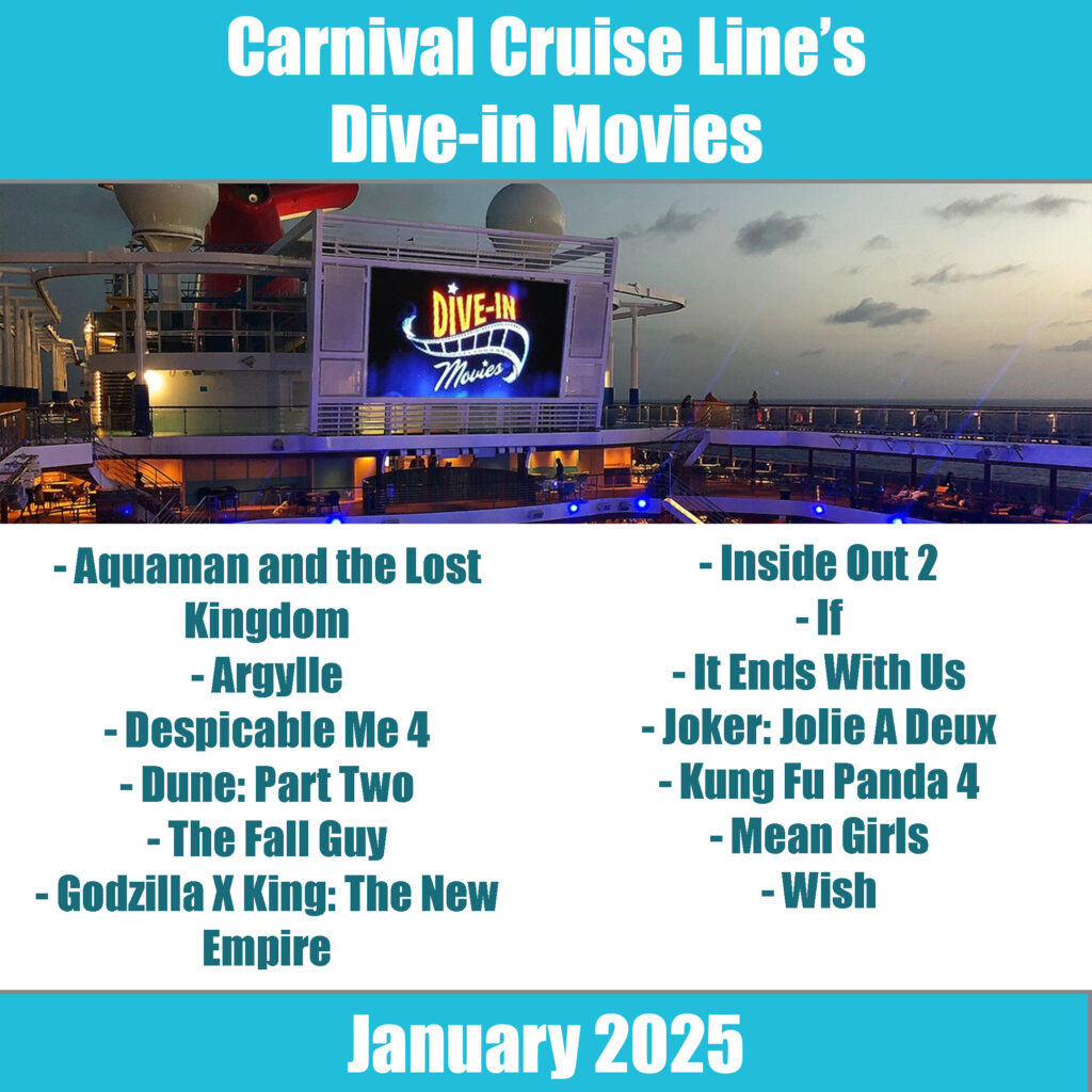 carnival dive in movie list january 2025