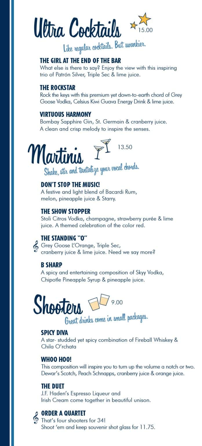 Carnival Elation Bars (With Menus and Prices) Cruise Spotlight