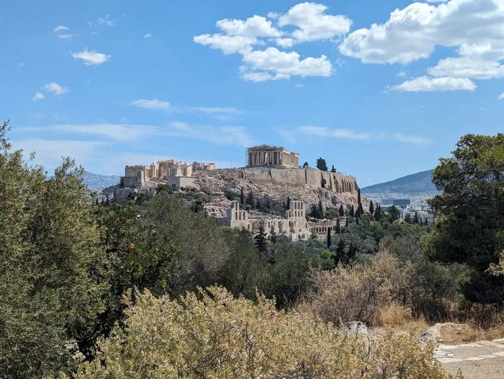 view of acropolis from philopappos hill
