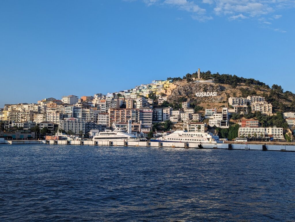 kusadasi sign outside of port