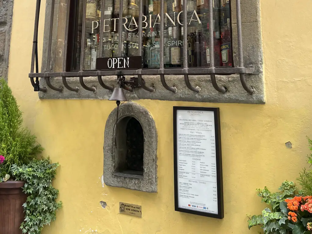 wine window in florence