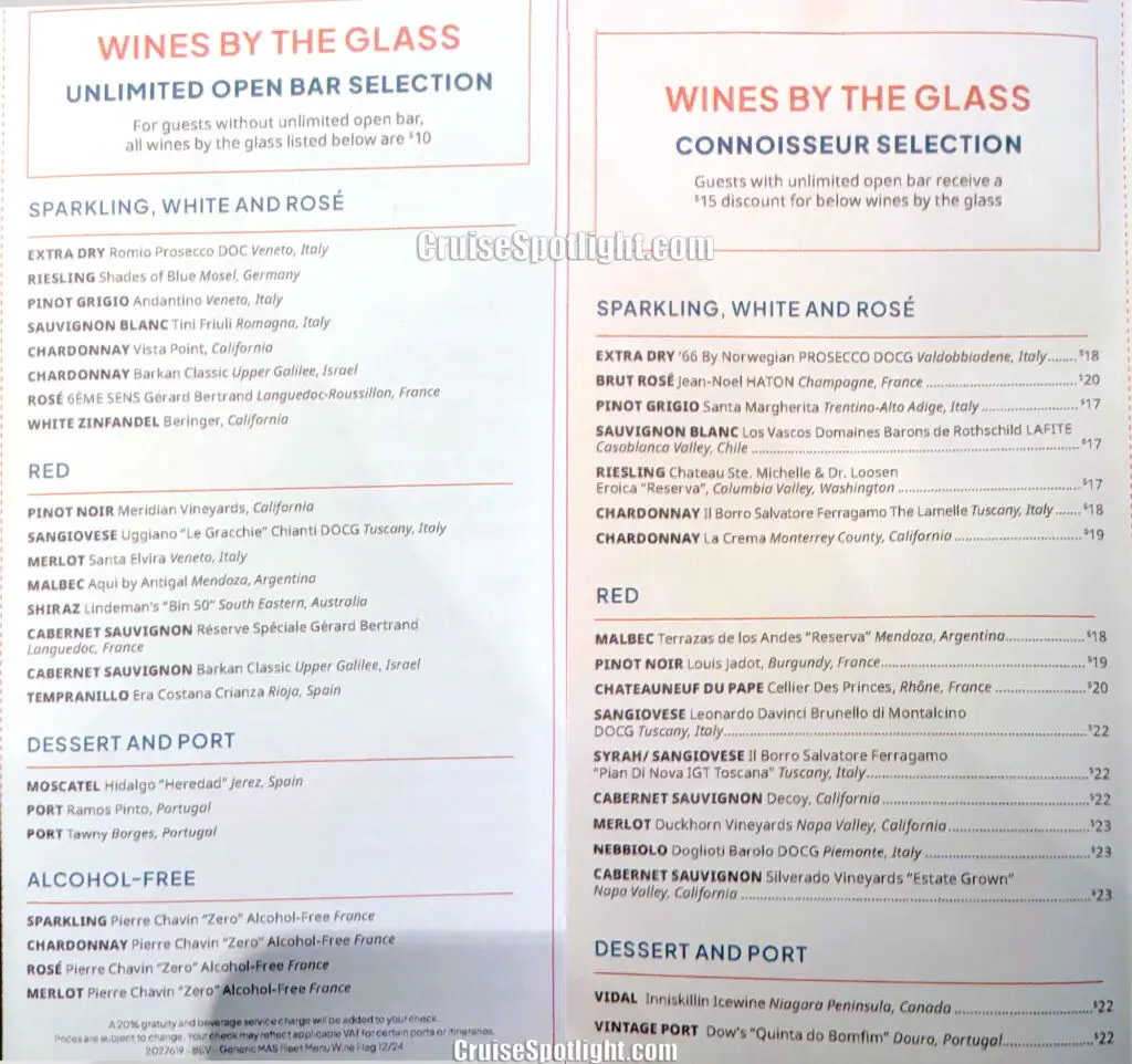 Norwegian cruise line wine glass january 2025