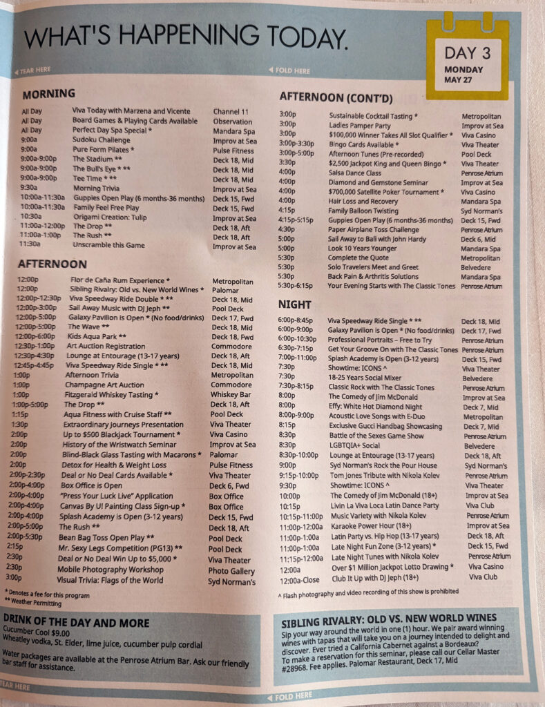 norwegian viva freestyle daily day 3 page 3