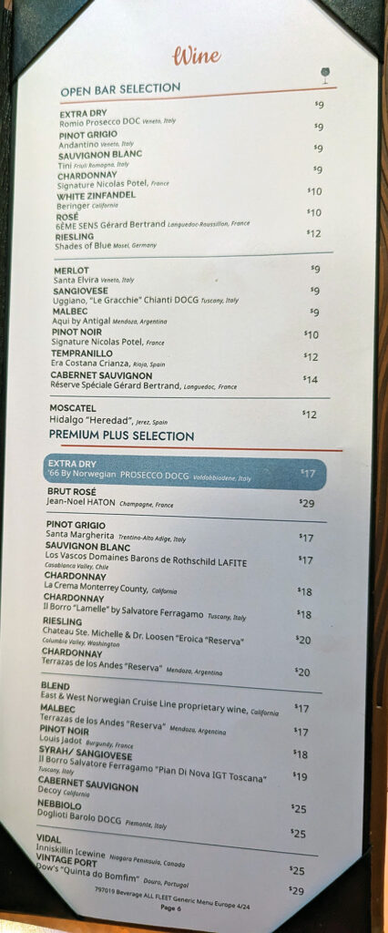 norwegian penrose atrium bar menu june 2024 page 6