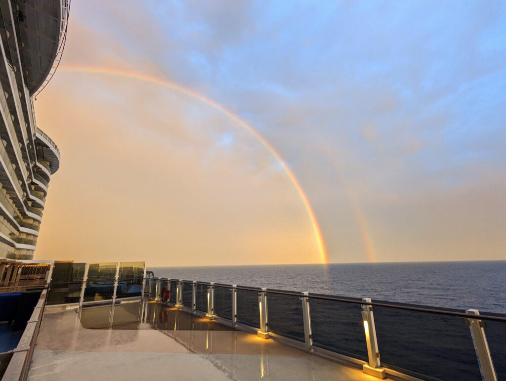 rainbow on a cruise ship