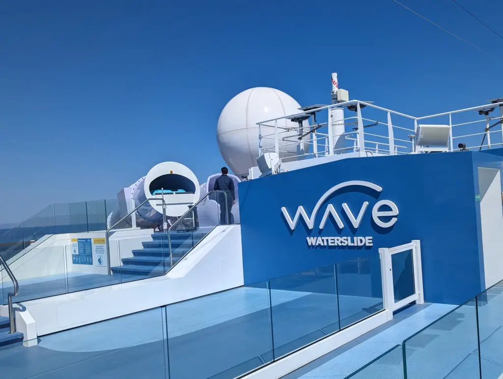 the wave slide entrance on the viva