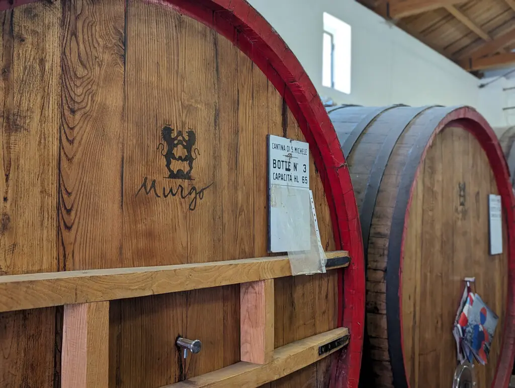 wine cask at Tenuta San Michele Vineyards