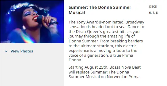 norwegian donna summer musical notes