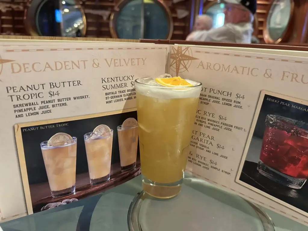 royal caribbean peanut butter tropic with schooner bar drink menu