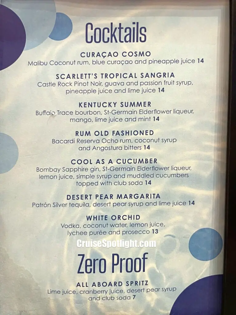 royal caribbean rising tide bar drink menu 