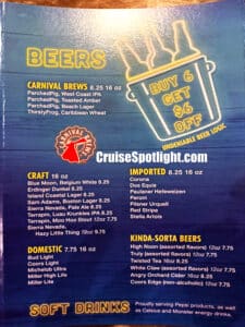 Carnival Drink Menus and Pricing (2024) - Cruise Spotlight