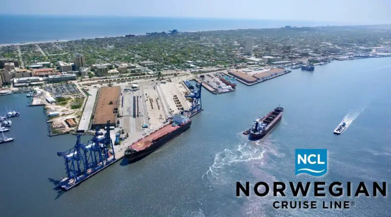 port of galveston with norwegian logo