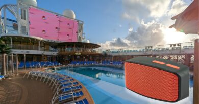 carnival pool deck with bluetooth speaker