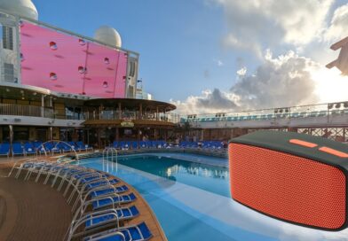 carnival pool deck with bluetooth speaker