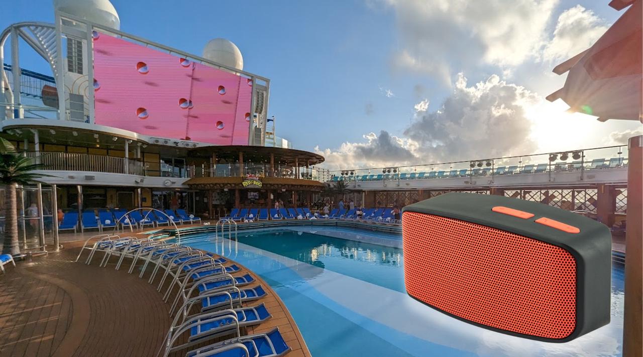 carnival pool deck with bluetooth speaker