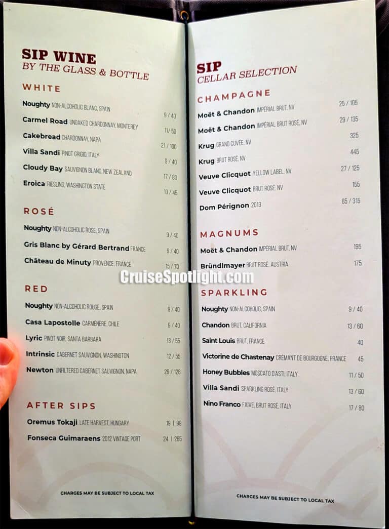 Sip Lounge Menu page 2