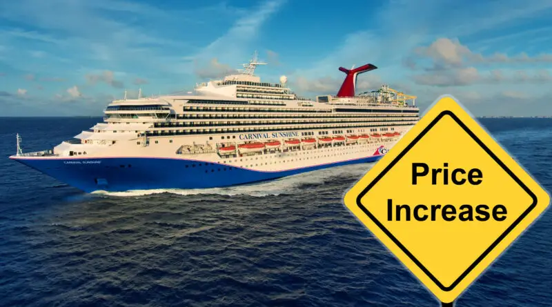 carnival sunshine price increase sign