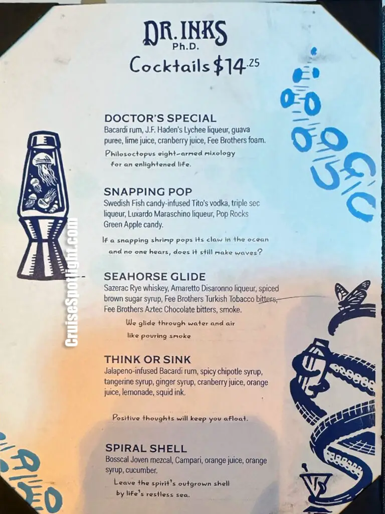 Carnival Dr Inks Drink Menu Feb 2025 Page 1