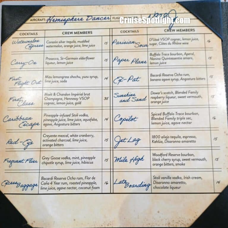 Hemisphere Dancer Craft Spirits Menu page 1