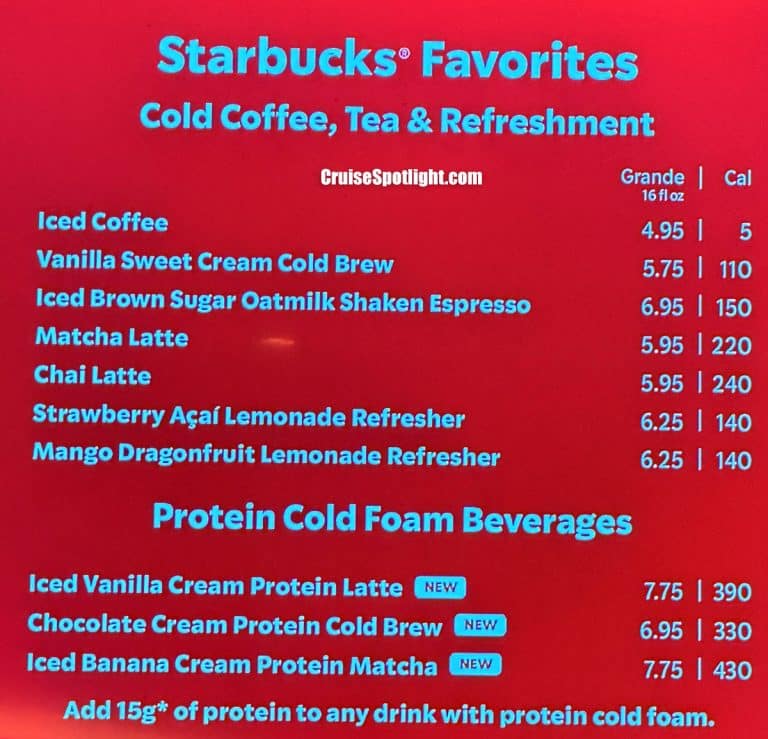 Starbucks Menu page 2