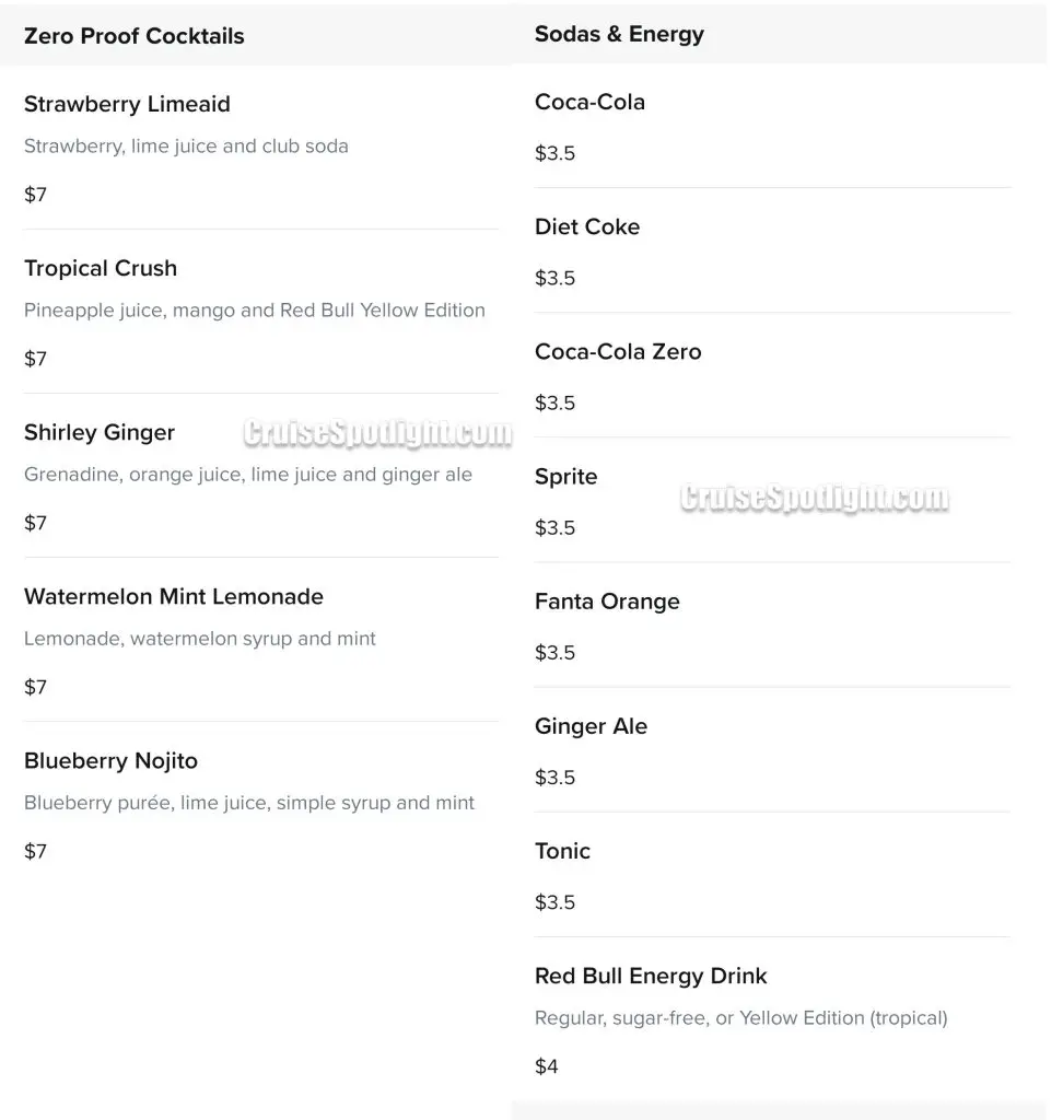 royal caribbean casino bar menu page 10