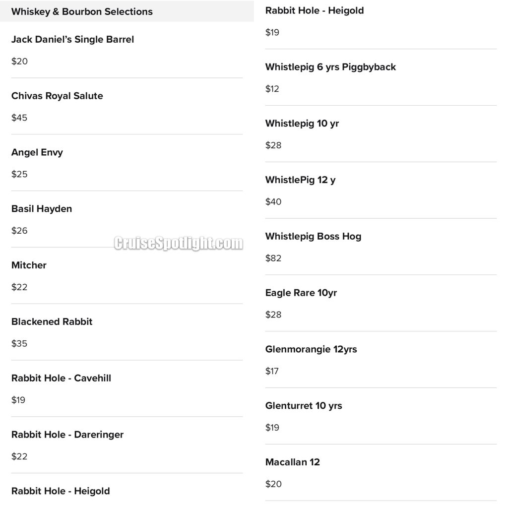 celebrity the club bar menu page 2