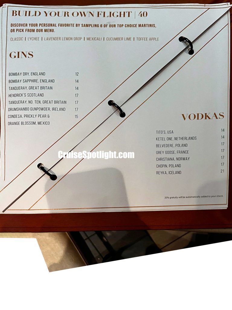 celebrity martini bar menu page 2